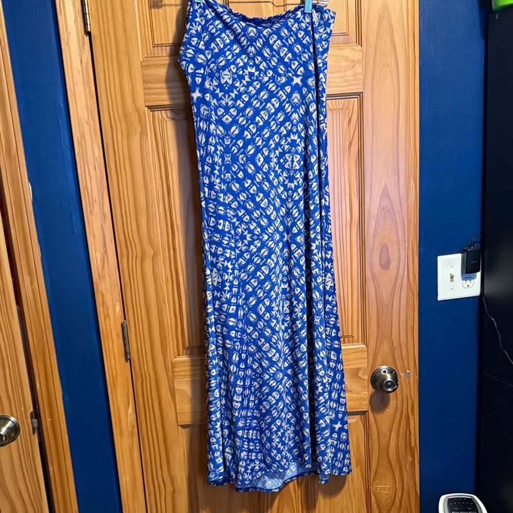 LuLaRoe Blue and White Maxi Skirt